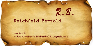 Reichfeld Bertold névjegykártya
